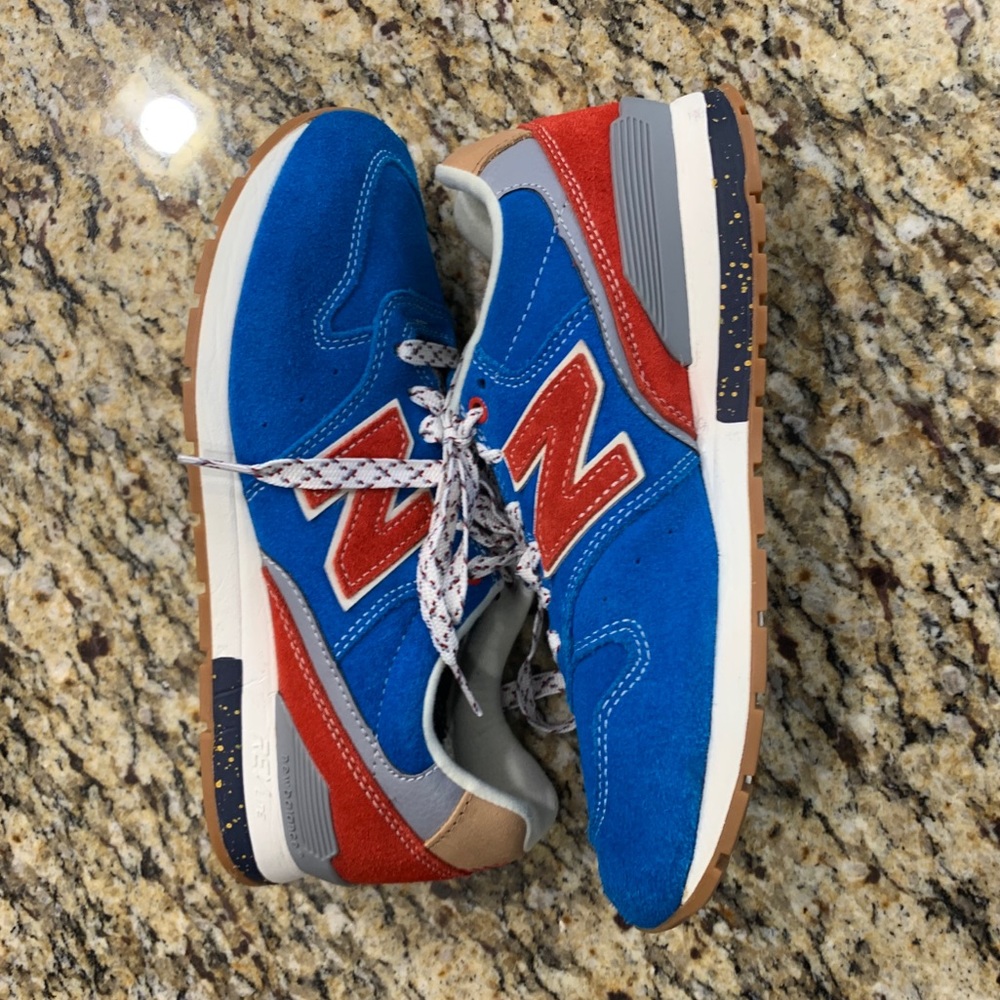 New Balance 996 Blue Red Suede Sneakers - Picture 4 of 9